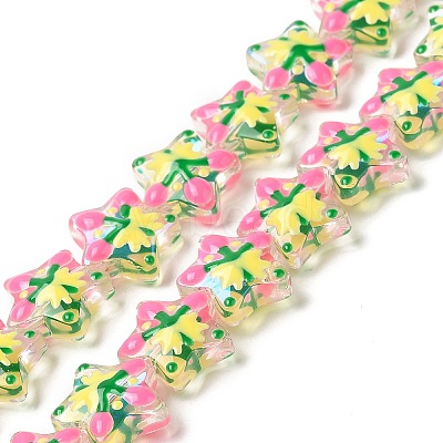 Transparent Glass Beads Strands LAMP-K037-15G-1