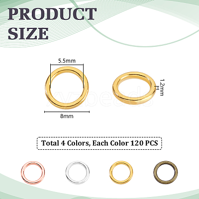 4 Colors Alloy Closed Jump Rings FIND-GA0006-89A-1