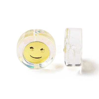 Transparent Spray Painted Glass Beads GLAA-I050-15B-1