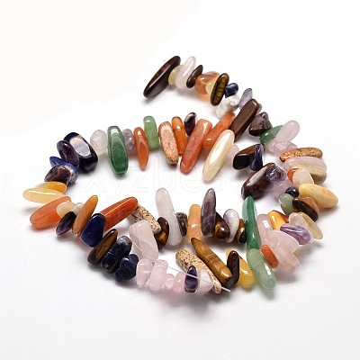 Natural Mixed Stone Chip Beads Strands X-G-E271-28-1