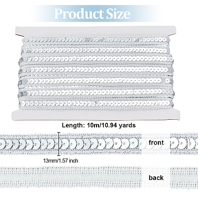 Sparkle Polyester Lace Ribbons OCOR-WH0090-67A-1