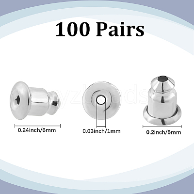 100Pairs Brass Ear Nuts KK-CN0003-28-1