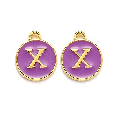 Golden Plated Alloy Enamel Charms ENAM-Q437-12X-1