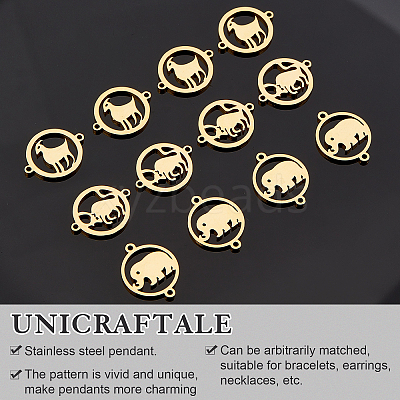 12Pcs 3 Style PVD Vacuum Plating 201 Stainless Steel Links STAS-UN0031-45-1
