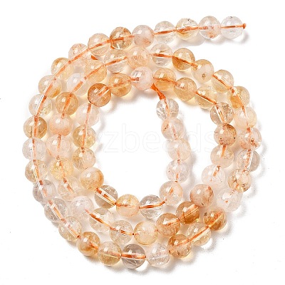 Heated Natural Citrine Beads Strands G-A262-A01-5.5mm-1
