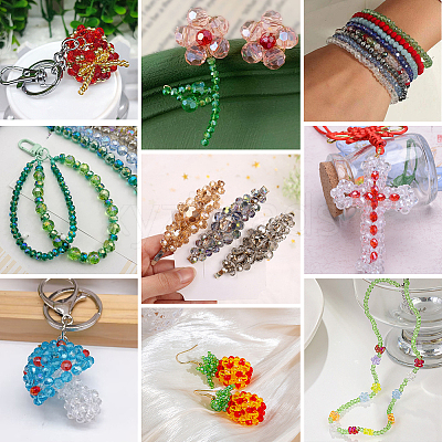 16 Strands 16 Colors Glass Beads Strands EGLA-PA0001-37A-1