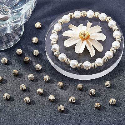100Pcs Brass Grooved Beads KK-BBC0003-83-1