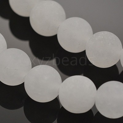 Natural White Jade Round Beads Strands G-G735-08F-10mm-1