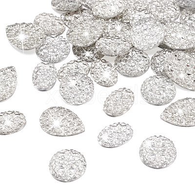 150Pcs 3 Styles Druzy Resin Cabochons RESI-CW0001-16-1