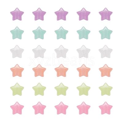 200Pcs Luminous Acrylic Beads TACR-YW0001-24-1