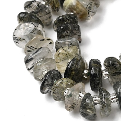 Natural Green Rutilated Quartz Beads Strands G-L649-C02-01-1