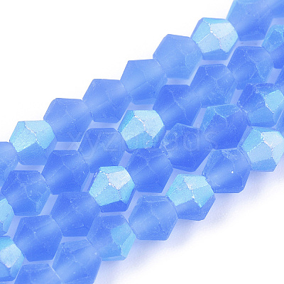 Imitate Austrian Crystal Bicone Frosted Glass Beads Strands EGLA-A039-T2mm-MB07-1