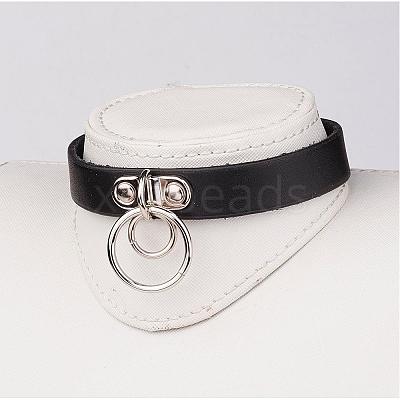 Punk Rock Style Cowhide Leather Choker Necklaces NJEW-D287-06-1
