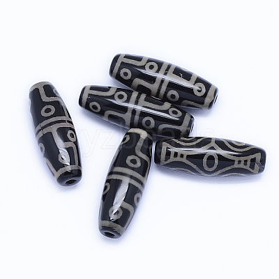Tibetan Style 12-Eye dZi Beads X-TDZI-P011-01-L-E-1