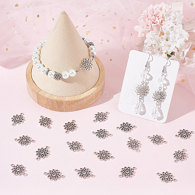 100Pcs Tibetan Style Alloy Connector Charms FIND-SC0006-16-1