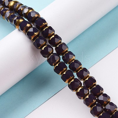 Electroplate Opaque Glass Beads Strands GLAA-P003-A01-1