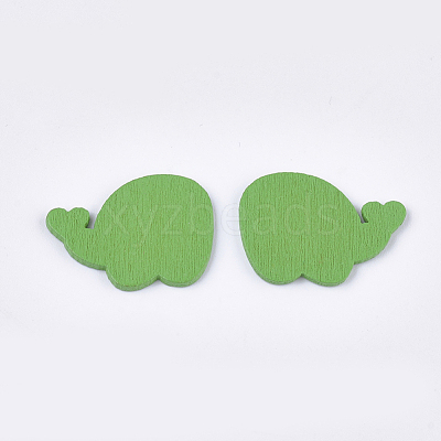 Painted Poplar Wood Cabochons WOOD-T021-24D-1
