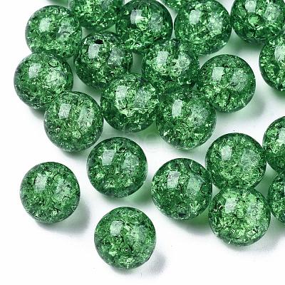 Transparent Crackle Acrylic Round Beads Strands CCG-R002-12mm-08-1