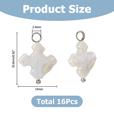 16Pcs Natural Keshi Pearl Pendants PALLOY-HS00046-1
