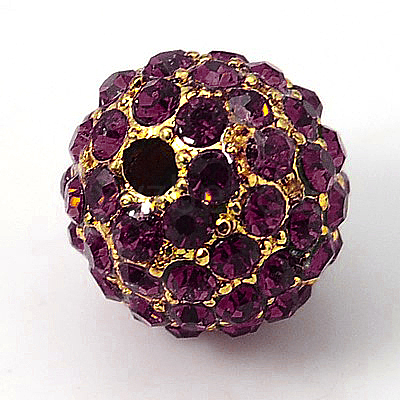 Alloy Rhinestone Beads RB-A034-10mm-A11G-1