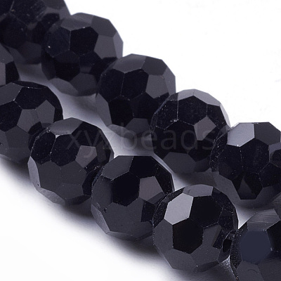Faceted(32 Facets) Glass Round Beads Strands X-EGLA-J042-6mm-08-1