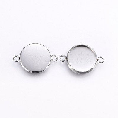 Tarnish Resistant 304 Stainless Steel Cabochon Connector Settings STAS-I095-28P-A-1