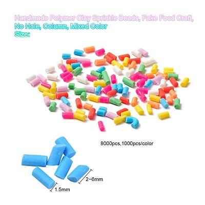 8000Pcs 8 Colors Handmade Polymer Clay Sprinkles CLAY-YW0001-13A-1