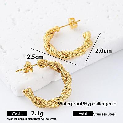 Twist 304 Stainless Steel Stud Earrings for Women OO0866-1