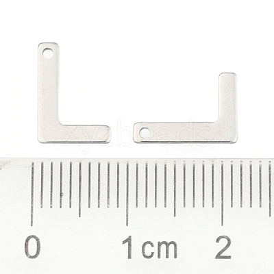 Tarnish Resistant 304 Stainless Steel Letter Charms X-STAS-O072-L-1