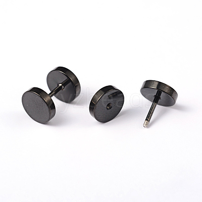 Flat Round 304 Stainless Steel Barbell Cartilage Earrings LS-EJEW-L164-05B-1