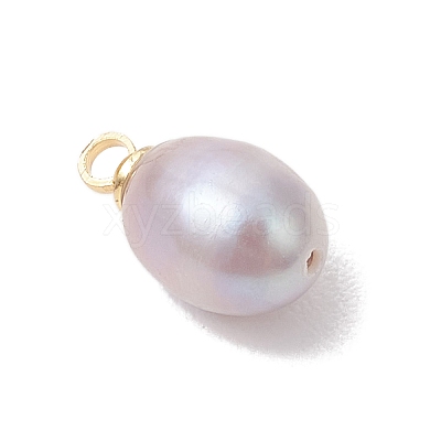Natural Cultured Freshwater Pearl Rice Charms X-PALLOY-JF05078-01-1