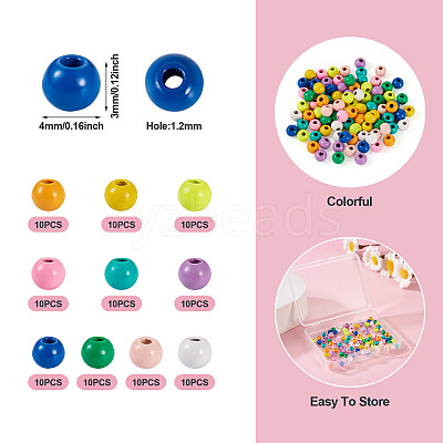 100Pcs 10 Colors Spray Painted Alloy Beads FIND-TA0003-08-1