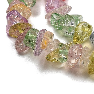 Transparent Crackle Glass Beads Strands GLAA-U004-01G-1