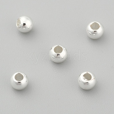 Rack Plating Brass Round Spacer Beads X1-KK-I601-3mm-S-RS-1