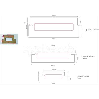 3Pcs Rectangle MDF Wood Ribbon Ruler DIY-WH0430-891D-1