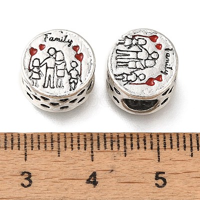 Rack Plating Alloy Enamel European Beads PALLOY-A009-26P-1