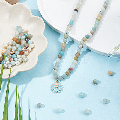 2 Strands Natural Flower Amazonite Beads Strands G-BBC0001-40-1