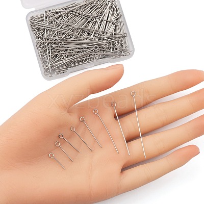 395Pcs 8 Style 304 Stainless Steel Eye Pins STAS-FS0001-21-1