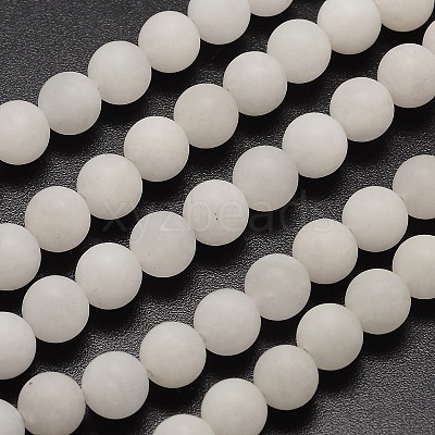 Natural White Jade Beads Strands X-G-D671-8mm-1