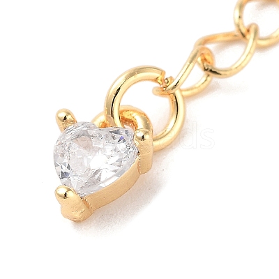 Brass with Cubic Zirconia Chain Extender KK-B102-44G-1