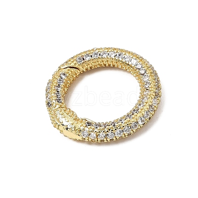Brass Micro Pave Clear Cubic Zirconia Spring Gate Rings CU-CBA7D5E-04B-G-1
