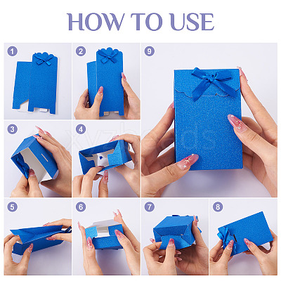 Rectangle Glitter Paper Gift Bags CARB-TAC0002-05C-1