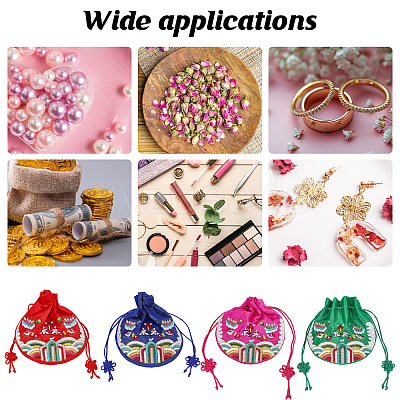 4Pcs 4 Colors Half Round Cloth Packing Pouches ABAG-CA0001-16-1