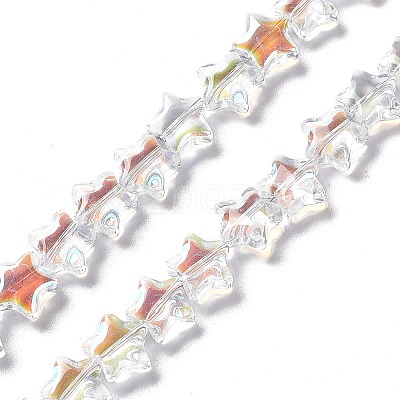 Transparent Electroplate Glass Beads Strands X-EGLA-E030-01J-1