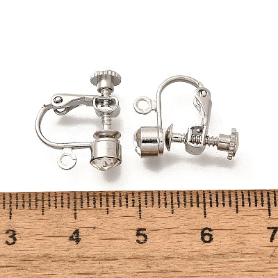 Brass Clip-on Earring Settings STAS-F311-12P-1