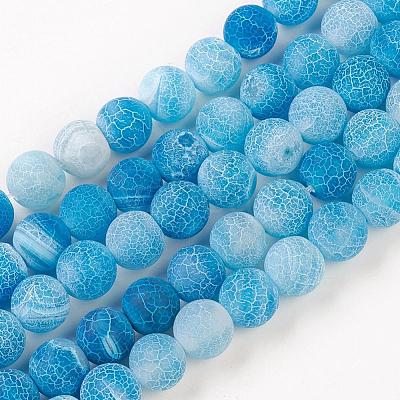 Natural Weathered Agate Beads Strands G-G589-8mm-14-1