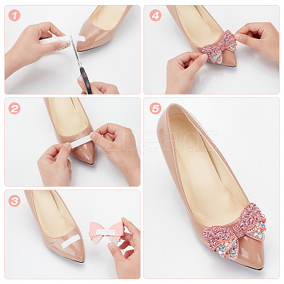 2Pcs Polyester Bowknot Shoe Decoration AJEW-FG0003-77-1