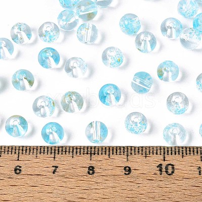 Baking Paint Transparent Glass Beads DGLA-T004-08E-1
