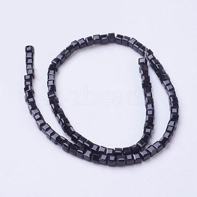 Cube Shaped Crystal Glass Beads Strands GLAA-F012-A02-1