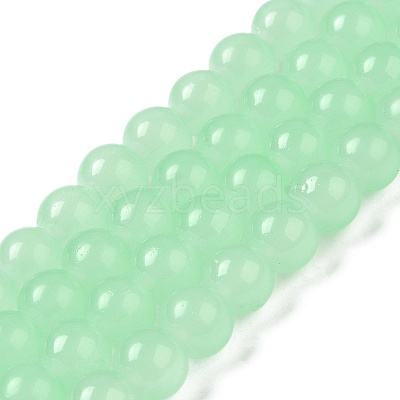 Baking Paint Imitation Jade Glass Round Bead Strands LS-DGLA-Q021-8mm-22-1